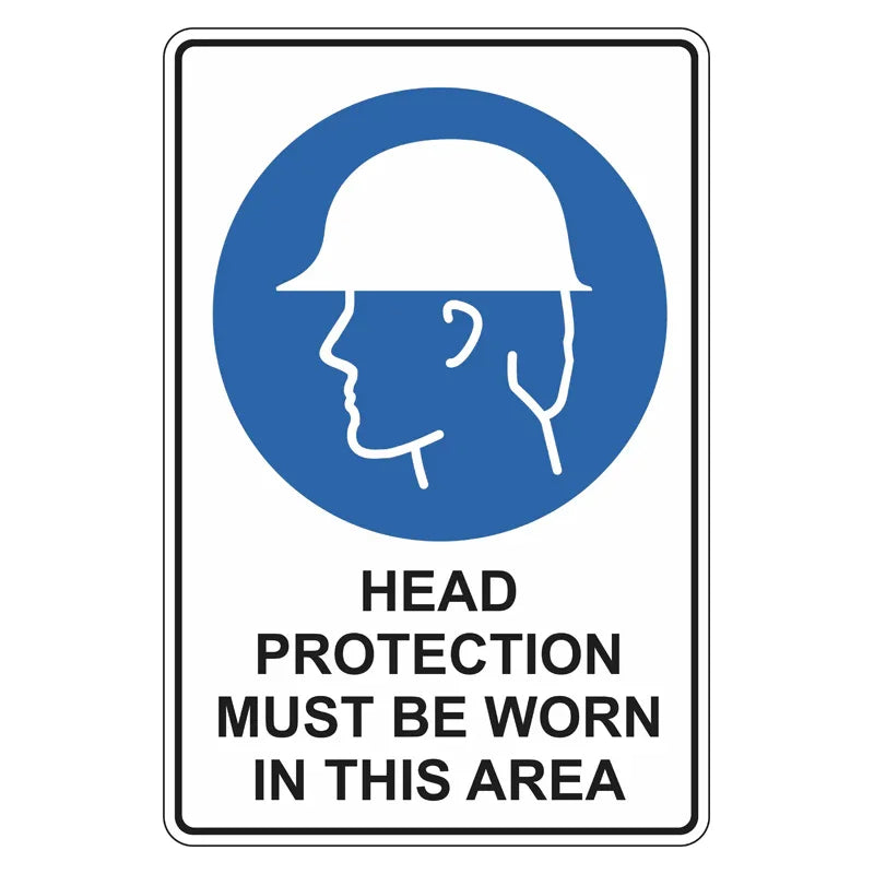 Mandatory Sign - Head Protection Must Be Worn In This Area