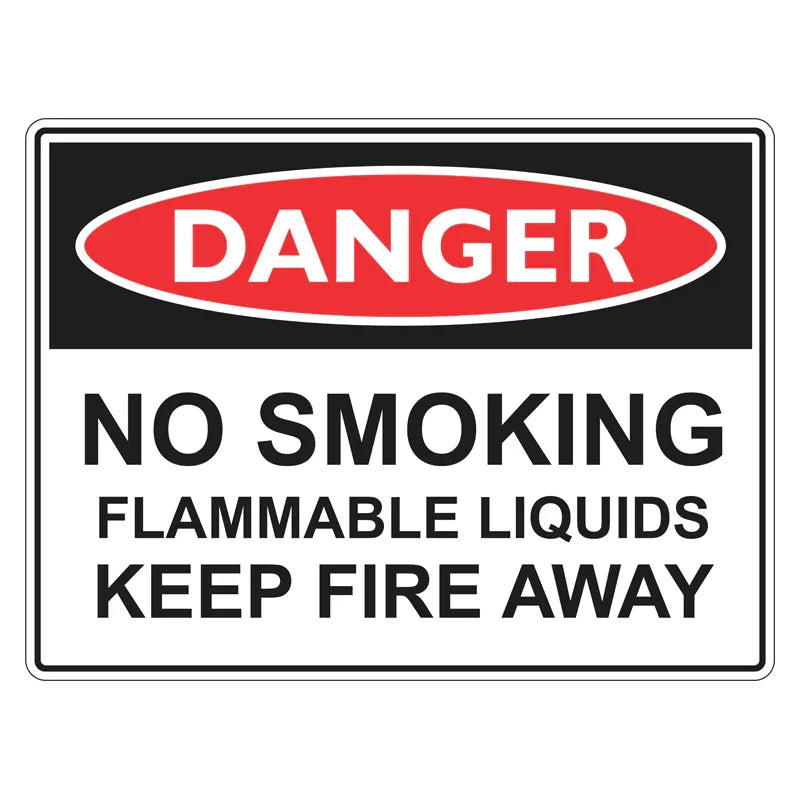 Danger Sign - No Smoking Flammable Liquids Keep Fire Away