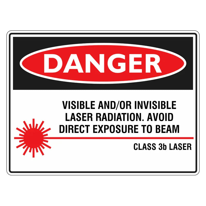 Danger Sign - Visible And / Or Invisible Laser Radiation Avoid Direct Exposure