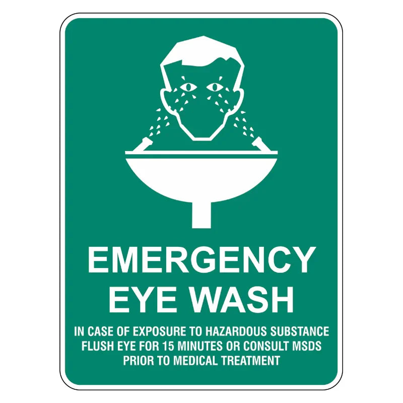 Emergency Sign - Emergency Eye Wash Exposure to Hazard