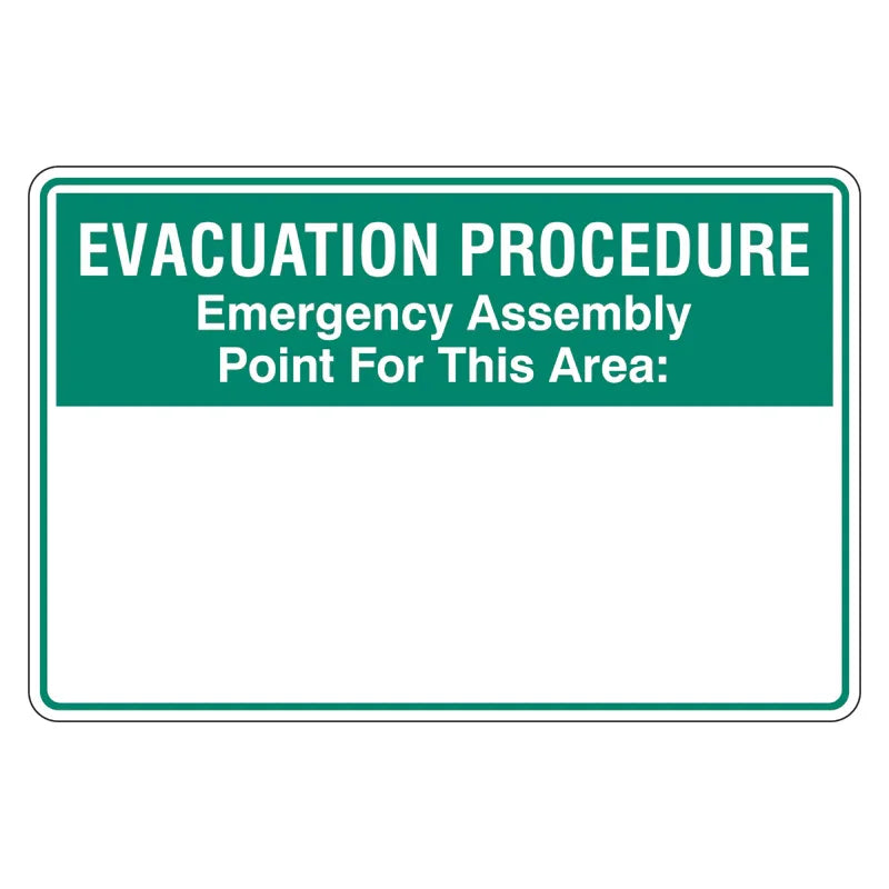 Emergency Sign - Evacuation Procedure Custom