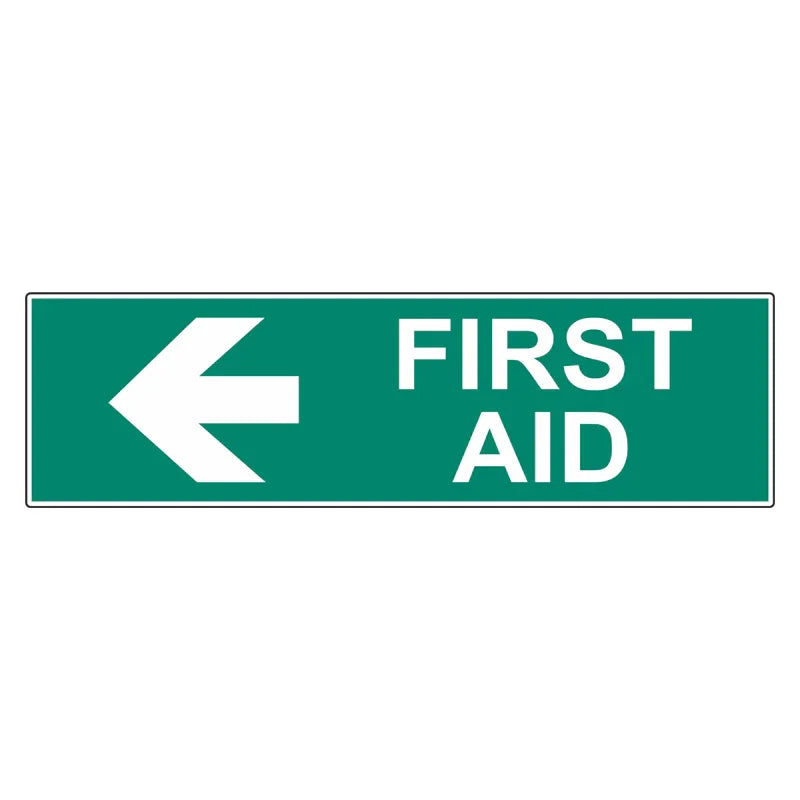 Emergency Sign - First Aid To The Left