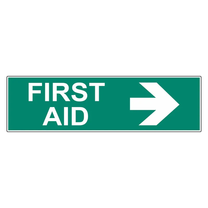 Emergency Sign - First Aid To The Right