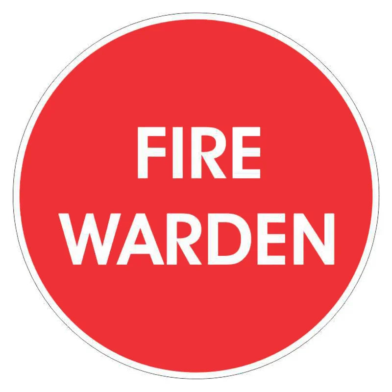 Fire Sign - Hard Hat Label Fire Warden