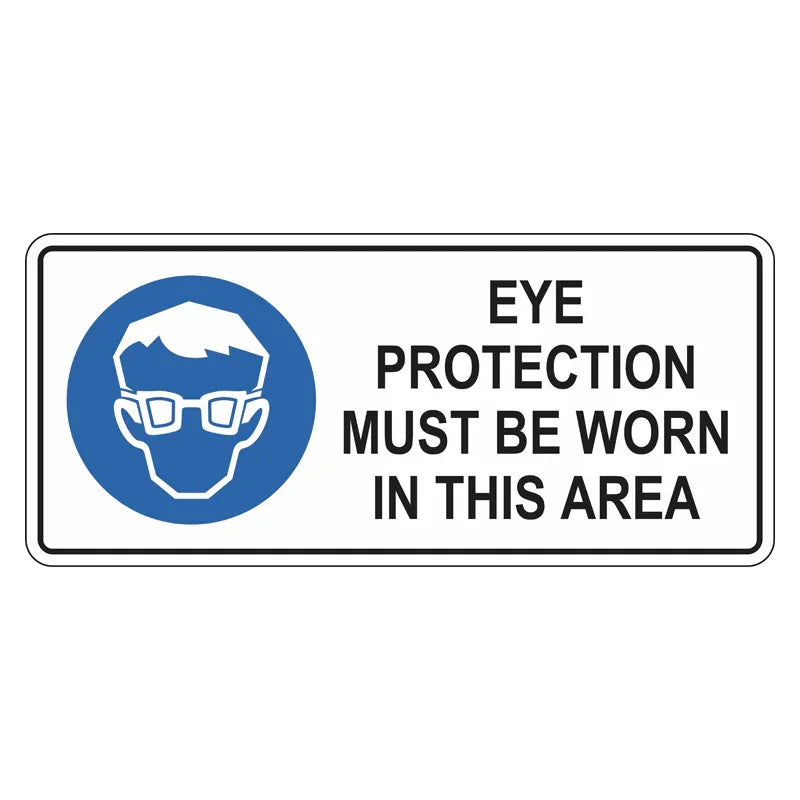Mandatory Sign - Eye Protection Must Be Worn In This Area - Landscape