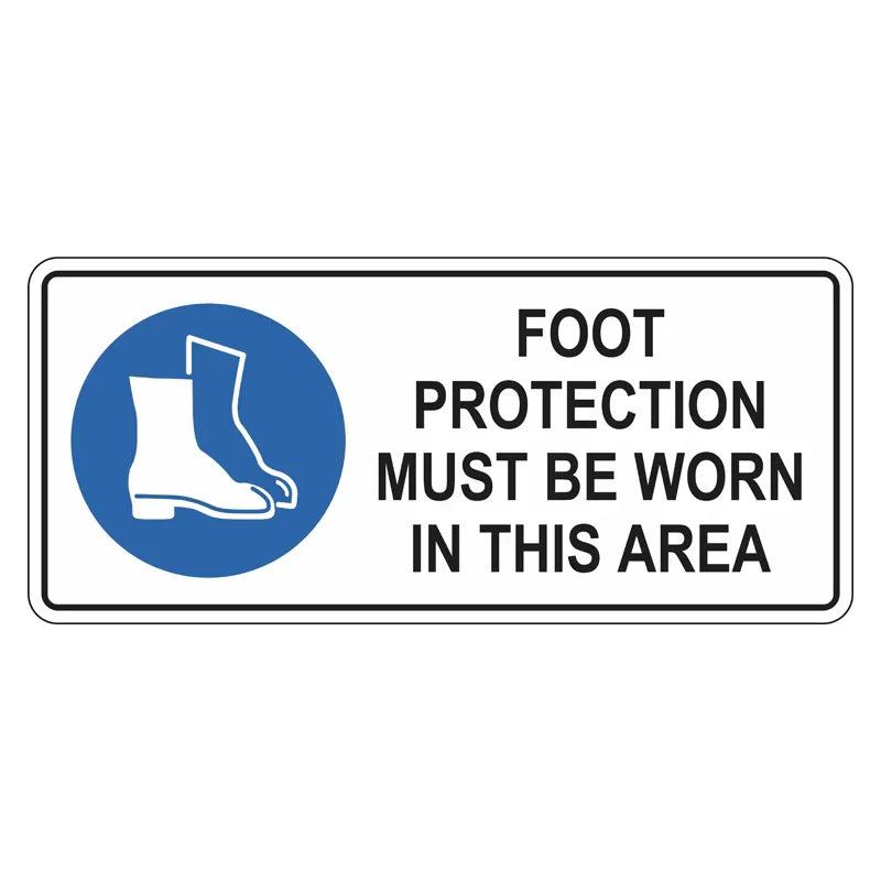 Mandatory Sign - Foot Protection Must Be Worn In This Area - Landscape