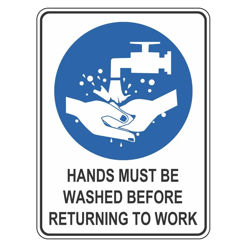 Returning Sign Mandatory Sign - Hands Must Be Washed Before Returning To Work โ Pro ...