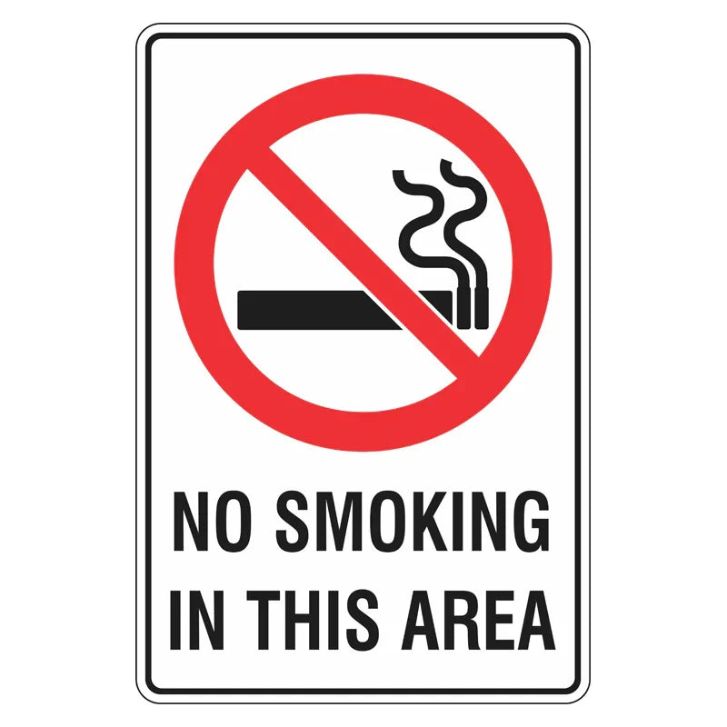 Prohibition Sign - No Smoking In This Area - Portrait