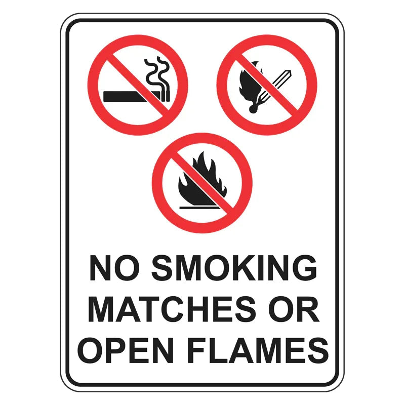 Prohibition Sign - No Smoking, Matches Or Open Flames