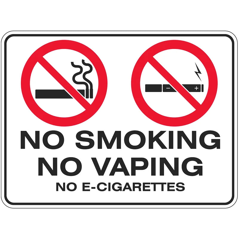 Prohibition Sign - No Smoking, No Vaping, No E-Cigarettes