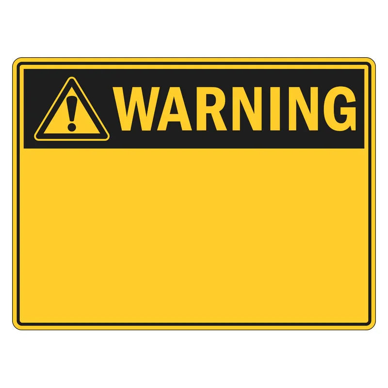 Warning Sign - Blank Custom - Landscape