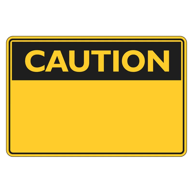 Warning Sign - Caution Blank Custom - Landscape