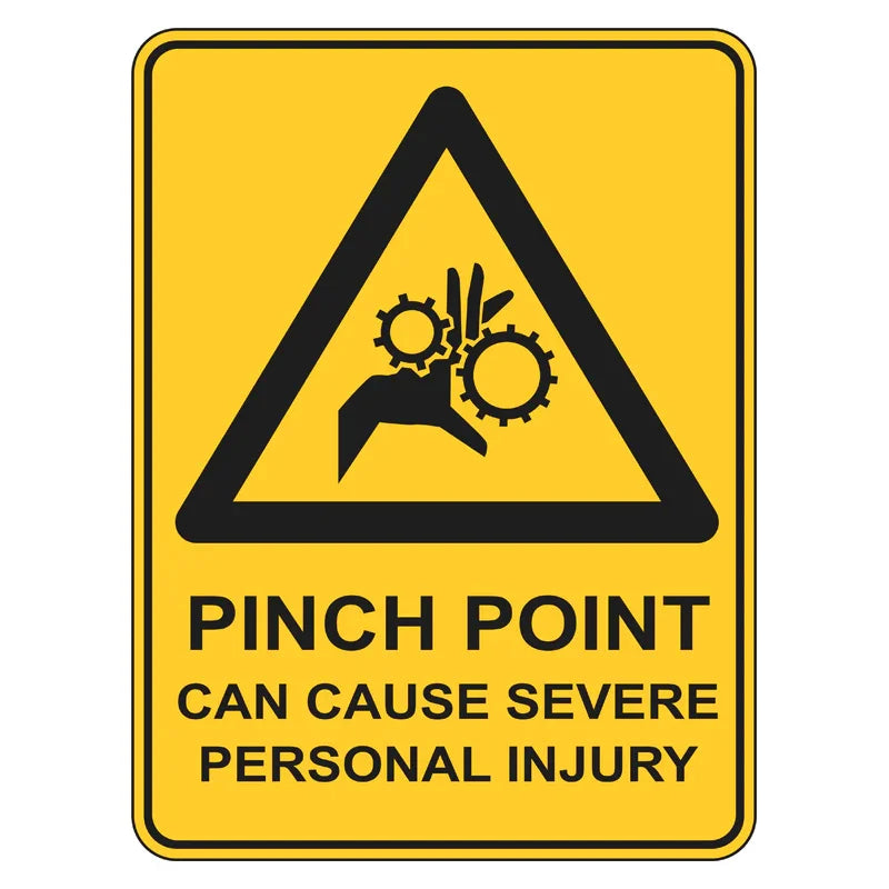 Warning Sign - Pinch Point, Can Cause Severe Personal Injury