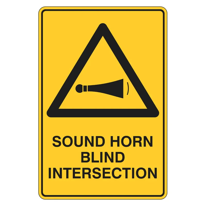 Warning Sign - Sound Horn, Blind Intersection